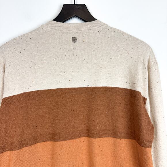 Kuhl Womens Valencia Stripe Crew Sweater Beige Brown Cotton Blend $69 - Size M - Picture 8 of 10